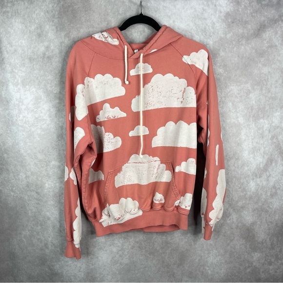 Big Bud Press Unisex Loungewear Terry Cotton Cloud Hoodie Sweatshirt Pink Size M - Picture 1 of 5